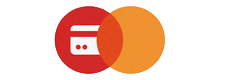Mastercard-Symbol mit zwei &uuml;berlappenden Kreisen - sichere Kartenzahlung im Casina Casino